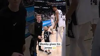 Remember when Wemby gave this kid his game worn jersey? 👏
