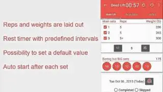 Android app Wendler 531 powerlifting workout