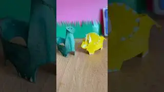 Turn 🧻 an paper roll into a dinosaur 🦕 #papercraft #art #recycling