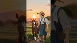 #farmer #slowmotion #sunset #walking #goldenhour #country #nature #animated #ghiblishorts #viral