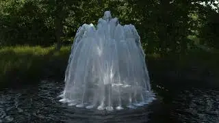 Pond Fountain simulation in Phoenix FD