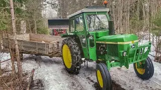 Logging  in Norway with my John Deere 1130 & Case 885XL tractor #38