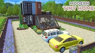 Sims 4: I Built a Modern Glass Tiny House🏡- CC #thesims #sims4 #sims4build #sims4house #sims4cc
