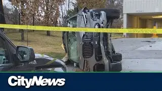 A wild crash in Etobicoke as police try to ‘box in’ alleged car thieves