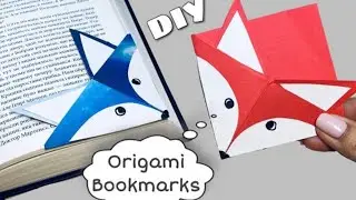 DIY Origami Corner Bookmark FOX How to make paper Bookmark