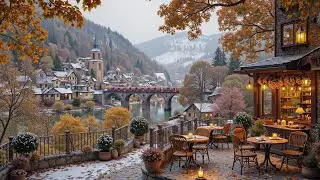 Cozy Winter Caf&eacute; Shop at European Village | Soft Jazz Piano on Late Autumn For Relaxing Your Mind