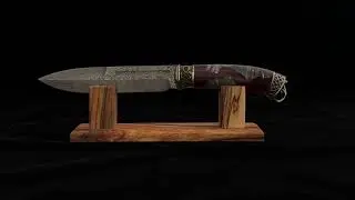 Classic Handmade Damascus Knife &mdash; Presentation Art Object