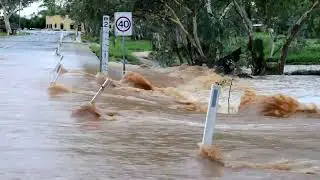 Todd river flowing, central Australia 2023