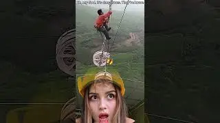 Safety first, always!#HighAltitudeWork #CableWorkers #ChineseWorkers #makemoney