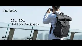 Inateck BP01007: 25L-30L RollTop Rucksack, 17 Zoll Laptop Rucksack mit separatem Schuhfach
