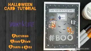 Card Making Tutorial-Reveal Wheel Halloween Card with Lawn Fawn Purrfectly Wicked & Stencil Paste