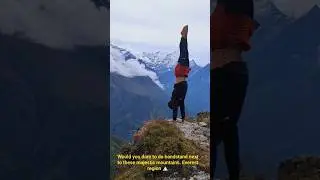 Handstand at the top of the world #fit #nature #himalayas #everest #fitness #handstand #nature #fly