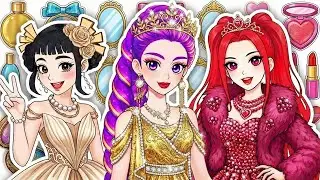 Paper Dolls DIY💖KPOP DEMON HUNTERS Rumi, Zoey & Mira Cardboard,Golden, Fluffy Fashion Unboxing ASMR