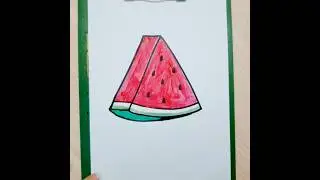 How to draw watermelon | Easy fun art 🍉 #drawing #shorts  #trending