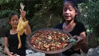 Cooking Chicken with Peppers for Food forest - Chicken recipes for Lunch food ideas Ep 75