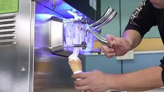 Making Ice Cream with a Purple Glow! Oceanpower NE2430 Commercial Soft Serve Machine in Action