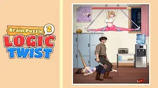 Brain Puzzle 2 Logic Twist level 87 solution | help the heroine hold on the yoga rope without being 