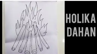 Holika Dahan Drawing ll Holi Special Drawing Easy steps || Holi Festival Poster Drawing Easy steps |