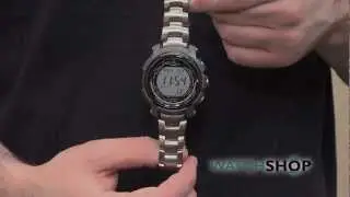 Men's Casio Pro Trek Wave Ceptor Tough Solar Titanium Alarm Chronograph Watch (PRW-2000T-7ER)