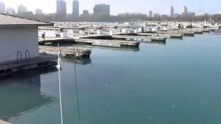 Perch fishing at Montrose Harbor in Chicago Lake Michigan
