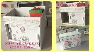 DIY EASY cardboard mini locker DESK organizer size TUTORIAL idea #creatorarts#handmade #viralvideo 