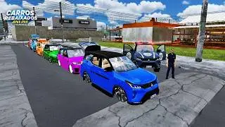 CARROS REBAIXADOS ONLINE | TRAVANDO NA LOMBADA COM TODOS OS CARROS SUVS REBAIXADOS NA BLITZ