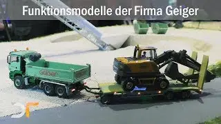 Funktionsmodelle - MAN Kipper und Volvo Mobilbagger der Firma Geiger in Aktion | RC 1:87