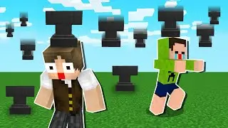 MINECRAFT, MAS A CADA 1 SEGUNDO UMA BIGORNA CAI DO CÉU NAS NOSSAS CABEÇAS!