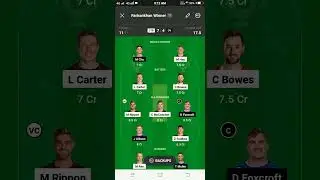 Dream11 super smash T20 CTV vs OV #shorts #teamdream11 #t20