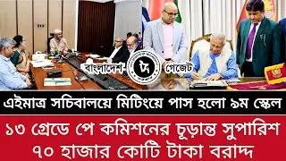 এইমাত্র সচিবালয় মিটিংয়ে পাস হলো নবম পে স্কেল। ১৩ গ্রেডে পূর্ণাঙ্গ তালিকা প্রকাশ। pay scale 2025
