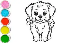 Cute Pappy Drawing For Kids, Painting & Coloring For Kids | Let's Draw Together
