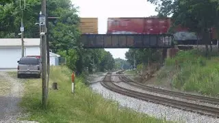 NS 13R Flying By Shenandoah Junction With An Old Canadian Pacific Boxcar
