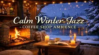 Calm Winter Night ❄️ Smooth Jazz Instrumental | Coffee Shop Ambience with Warm Piano Jazz Music