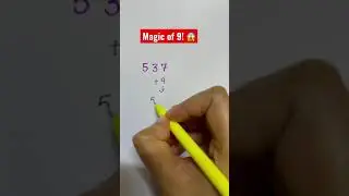 Magic of 9 | Magical 9 #math #youtube #mathtrick #shorts #learning #tutor #youtubeshorts #genius