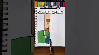 Drawing A Villager From A Minecraft In My Style! #drawing #minecraft #shorts