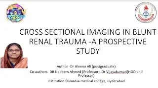 Aleena ALI || CT imaging in Blunt Renal Trauma- A prospective study #ctbuzz