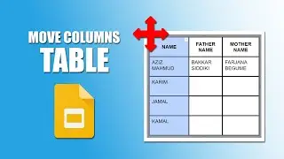 How to move columns in google slides table