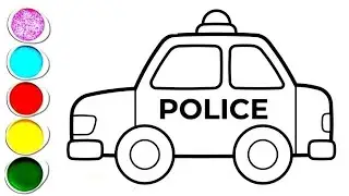 How to draw police car drawing for beginners artist !!