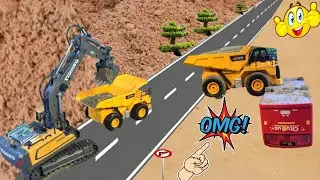 diy tractor mini bulldozer loading soil & tractor and bus crashed | tractor