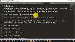 18 - Coding Challenge: Leap Year