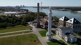 Louisville Water Tower before and after the flood of 2025