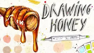 Drawing Honey with Markers  | Coloring with Copic markers | How to draw honey with copic markers