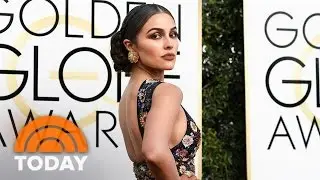 Ex-Miss Universe Olivia Culpo, Frankie Grande Talk Golden Globes Red Carpet Fashion | TODAY