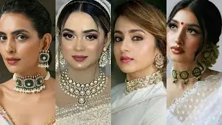 white Saree makeup Look ideas with jewellery || Makeup ideas for white Saree