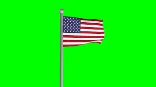 Флаг США хромакей футаж | Flag USA chromakey footage