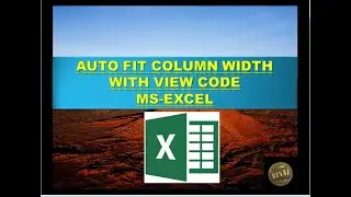 Auto fit column width View Code | Ms Excel