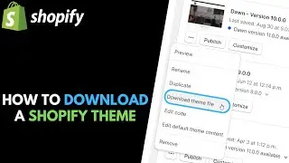 Shopify: как загрузить/экспортировать тему Shopify