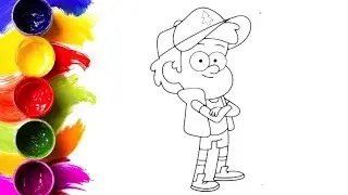 Gravity Falls Dipper Pines drawing and coloring