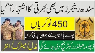 Pakistan Rangers Sindh Jobs 2020 for Soldier Sepoy General Duty Advertisement