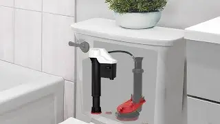 Korky 818BP QuietFILL Universal Toilet Fill Valve and Premium Flapper Easy to Install and Quiet